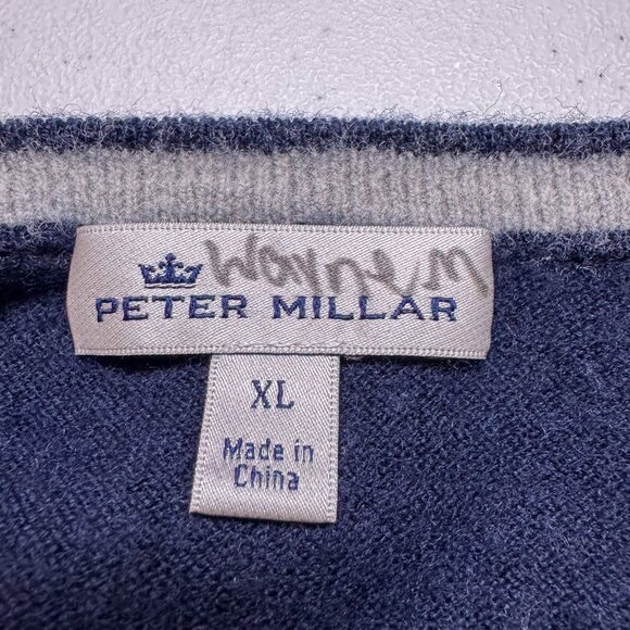 Peter Millar Sweater Mens XL Blue Wool Silk Blend Grandover Resort Golf Preppy‎ - Picture 8 of 13